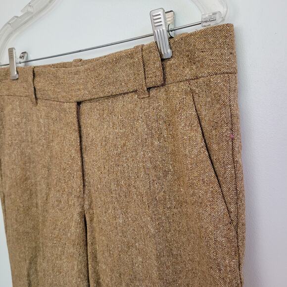 Vintage Lilly Pulitzer 90s Tweed Cropped Trousers Wool Brown Cuffed Women 8 - Picture 5 of 12